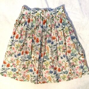Paade Mode Cotton Colorful Floral Wildflower Full Skirt Girls 8 Pockets Unlined